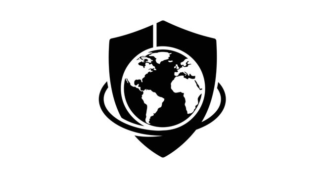 Shield Protecting the Earth Globe.