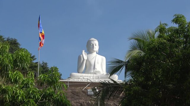 Seated Buddha sculpture on Mango Plateau. Mihintale, Sri Lanka