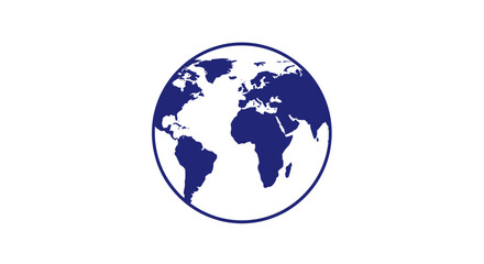 Obraz premium Blue Globe Earth Planet Icon.