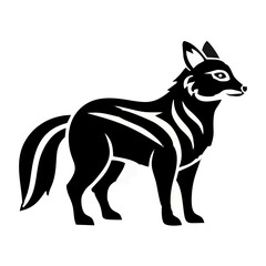 Obraz premium Srg2.eps Fox silhouette vector illustration, black and white standing wild animal icon isolated on white background