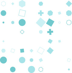 pattern grid square Geometric shapes background with various teal colors