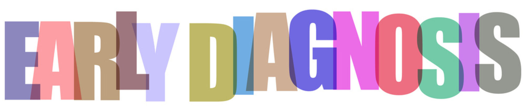 Colorful block letters spelling early diagnosis on autism black background multicolored text