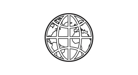 Obraz premium Globe Icon Symbol Earth Map.