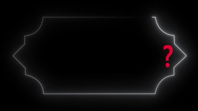 Abstract Neon Question Mark with Glowing Animation on Black Background.