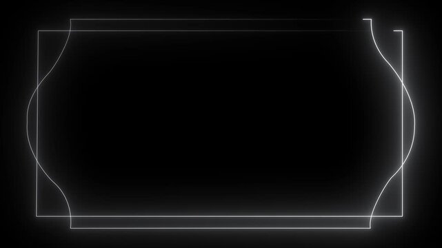  Futuristic Neon Border Frame Animation &ndash; Glowing Rectangular Loop for Digital Signage & Video Overlay.