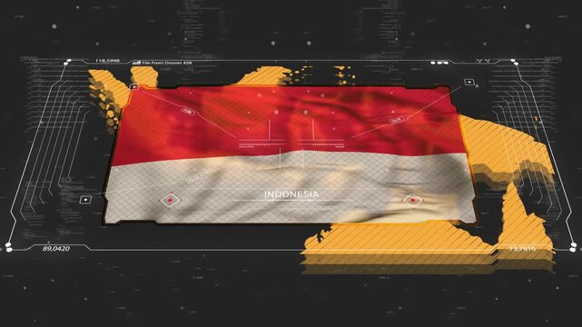 A cinematic intelligence briefing map for piracy. Great for intelligence briefs, secret missions, covert operations.
13 sec clip of a world map of Indonesia.
30fps
4k