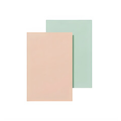 Fototapeta premium Two overlapping sheets of paper in contrasting pastel colors