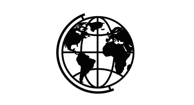 Globe Icon Earth Map Symbol.