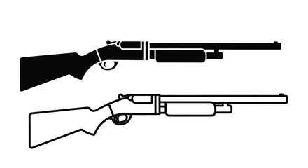 Black and white illustration of a lever action rifle shown in two styles