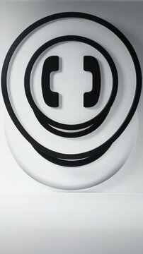 Telephone symbol on white background.