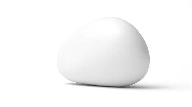 A smooth white abstract object with a subtle shadow on a clean white background