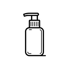 Fototapeta premium Foundation pump bottle icon. Cosmetic packaging sign and symbol. Beauty product makeup container. Vector illustration isolated on white background.