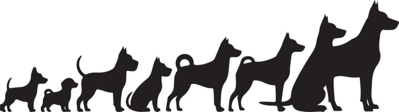 Tisk, vector set of dogs 