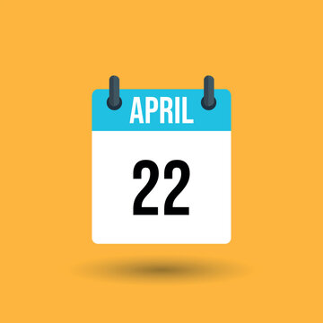 Calendar page april 22 date