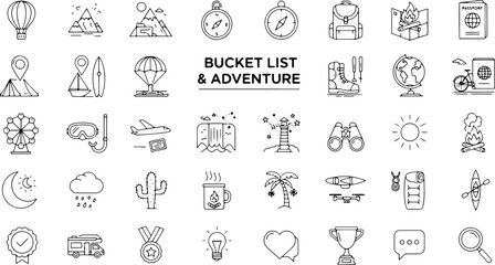Naklejka premium Collection of Travel and Adventure Icons.