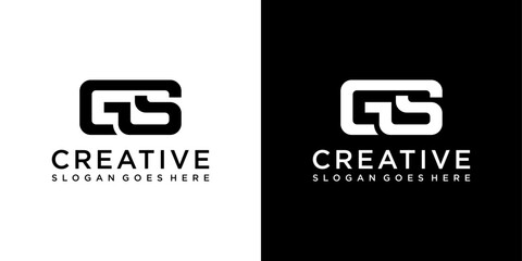 GS or SG initial letter logo design vector