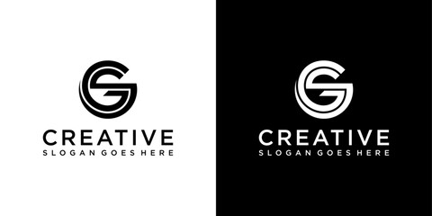 GS or SG initial letter logo design vector