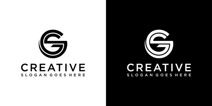 GS or SG initial letter logo design vector