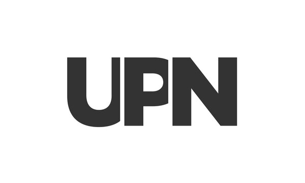 UPN logo design template with strong and modern bold text. Initial based vector logotype featuring simple and minimal typography. Trendy company identity.
