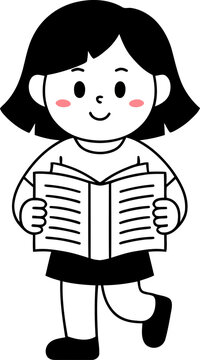 Happy School Girl Character with Backpack Vector Illustration