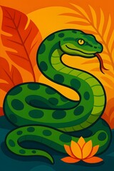 Obraz premium snake in the green