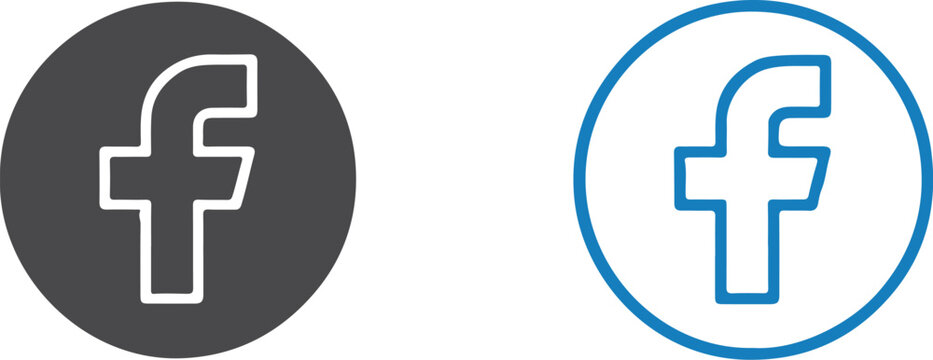 facebook logo social media icon collection circle glyphs