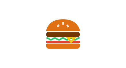Fototapeta premium Cartoon Burger Illustration with Cheese Vector Graphic 