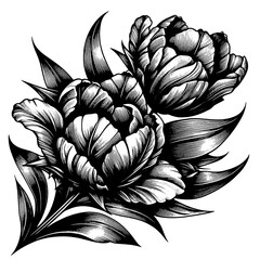 black and white flower