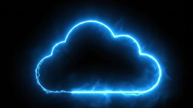 Minimalist neon motion design, cloud technology and SAAS business