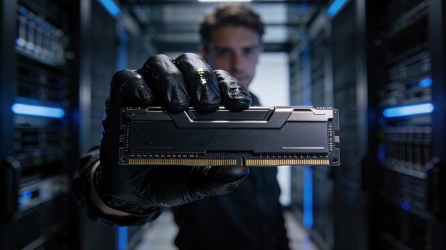 Computer specialist exhibits module insertion for performance enhancement