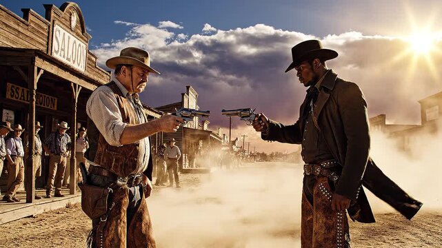 Western duel at high noon showdown.