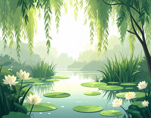 Obraz premium Willow Whisper Cove