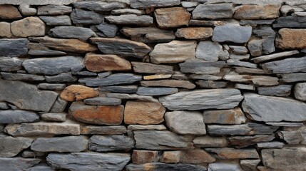 Textured stone wall background featuring assorted shapes, colors, and sizes ideal for architectural and rustic design projects, arts, and crafts uses.