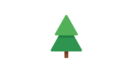 Fototapeta premium Simple green pine tree icon representing nature, forest, and environmental concepts on isolated white background