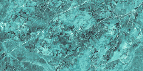 Naklejka premium Greenish cyan-colored marble texture background, natural stone design for ceramic tiles, aqua and grey colors with black cracks, designed for interior and exterior floor tiles.