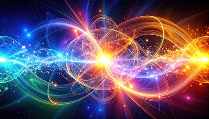 Fototapeta premium Vibrant Abstract Light Trails and Swirls.