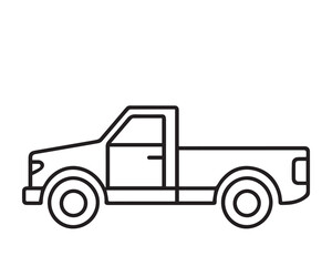 Simple Pickup Truck Line Drawing