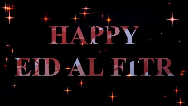 Happy Eid al Fitr Greeting with Stars.