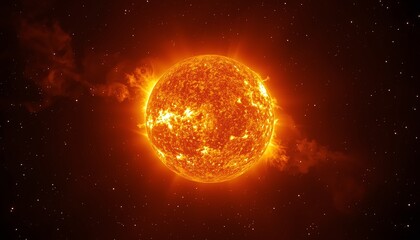 The sun is scorching hot in the universe.