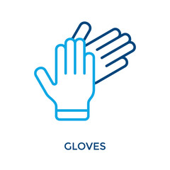 Obraz premium Gloves Icon Outline Color Style. Vector Illustration For Graphic Design