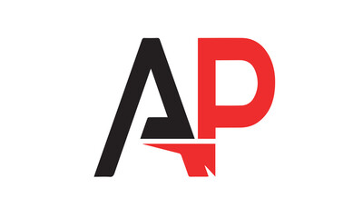 Modern AP Letter Logo Design Minimal Monogram Vector