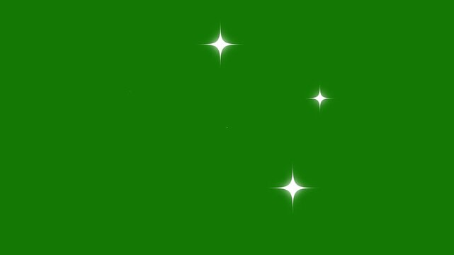 Twinkling Blinking doodle cartoon retro stars sparkle animation, glowing twinkling night vector shine, seamless starry background with alpha channel light. 4k Animation