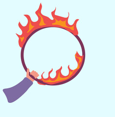 a hand with a ring, a ring with fire, a circus performer, © Ира Якимчук