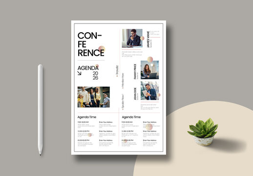 Conference Agenda Poster Template Layout