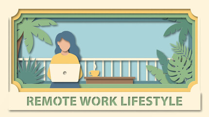 Embracing a Flexible Remote Work Lifestyle with Tropical Ambiance and a Laptop
