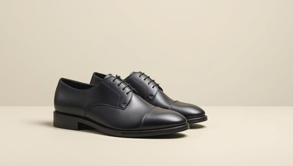 minimalist leather lace-up shoes photographed on a bright backdrop