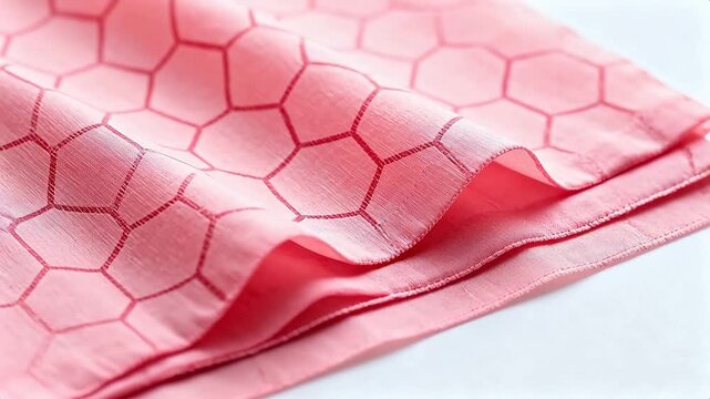 Pink fabric with hexagonal pattern