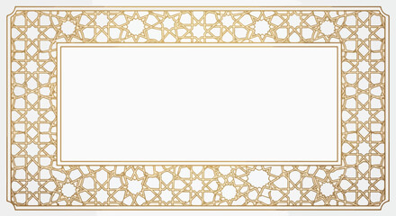 Gold Foil Islamic Geometric Pattern Border Template