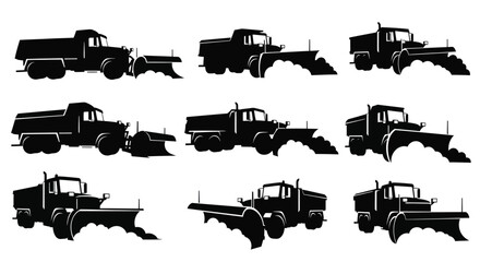 Dump truck and loader silhouette illustration © Ishara sandeepa