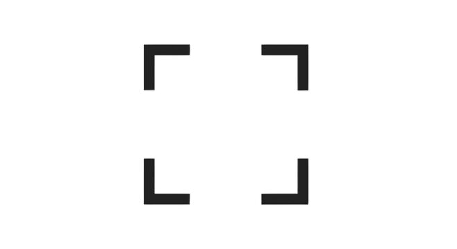 Four Black Corner Brackets Symbols.